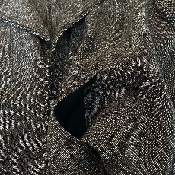 Eileen Fisher 2-Piece Linen Blend Dress and Fray Trim Jacket - Small Petite - Picture 13 of 16